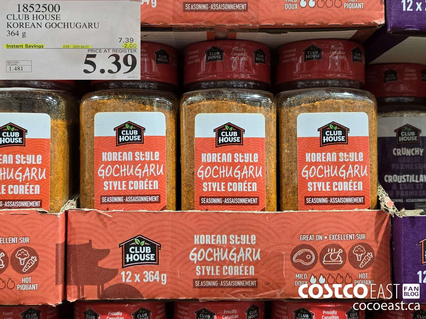 1852500 CLUB HOUSE KOREAN GOCHUGARU 364 g ($2.00 INSTANT SAVINGS EXPIRES ON 2025-04-27) $5.39