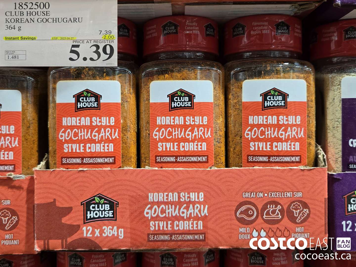 1852500 CLUB HOUSE KOREAN GOCHUGARU 364 g ($2.00 INSTANT SAVINGS EXPIRES ON 2025-04-27) $5.39