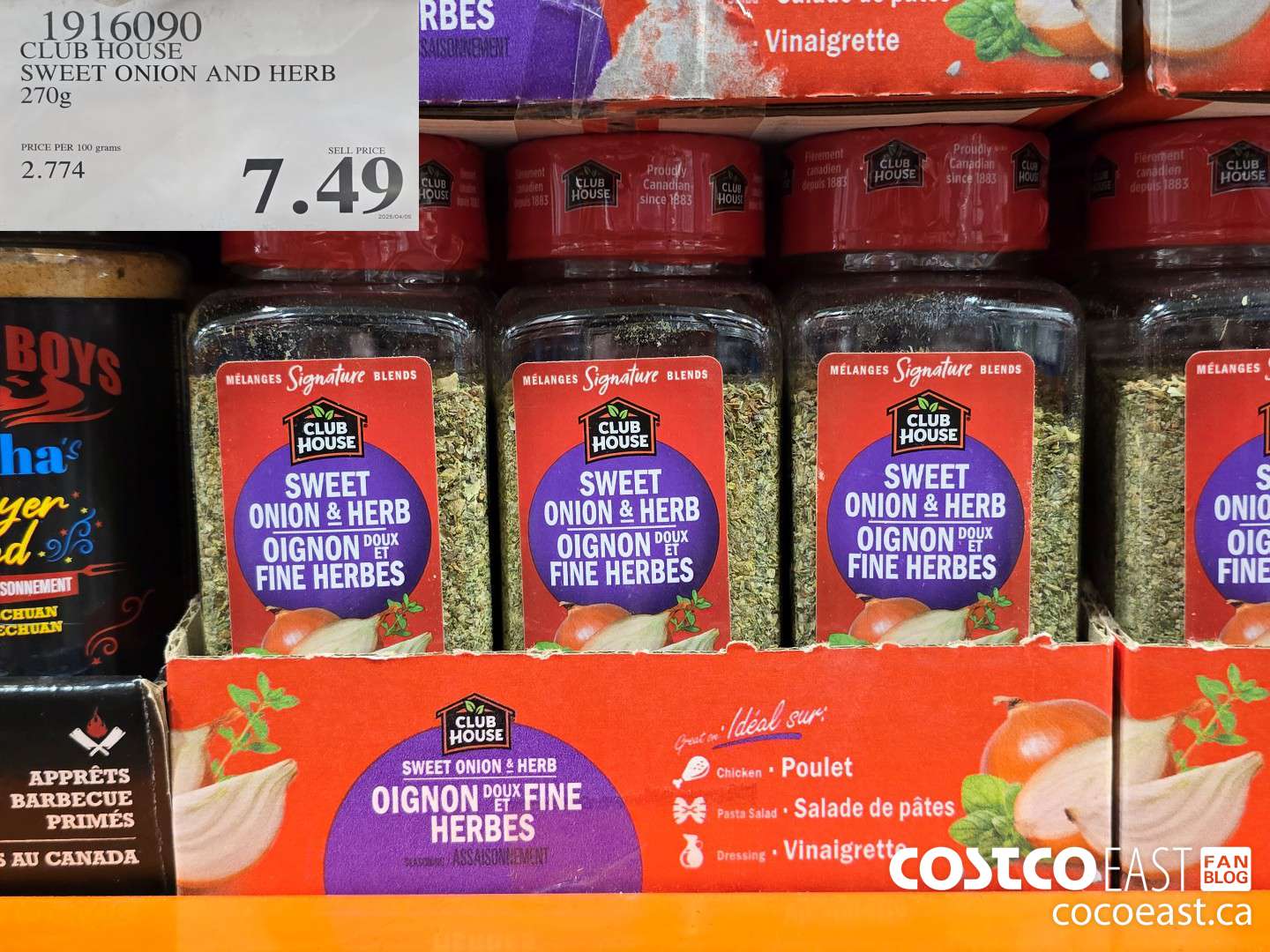 1916090 CLUB HOUSE SWEET ONION AND HERB 270g $7.49