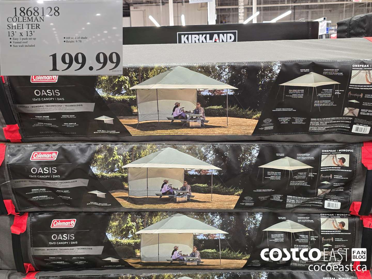 1868128 COLEMAN SHELTER 13' x 13' $199.99