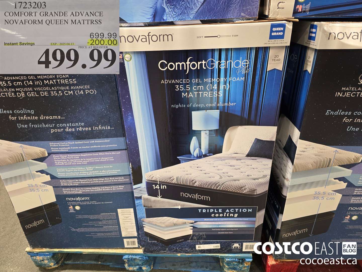 1723203 COMFORT GRANDE ADVANCE NOVAFORM QUEEN MATTRSS ($200.00 INSTANT SAVINGS EXPIRES ON 2025-04-13) $499.99