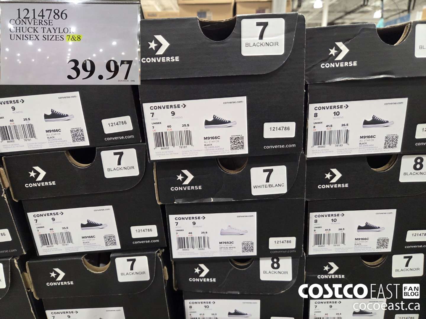 1214786 CONVERSE CHUCK TAYLOR UNISEX SIZES 7-8 $39.97