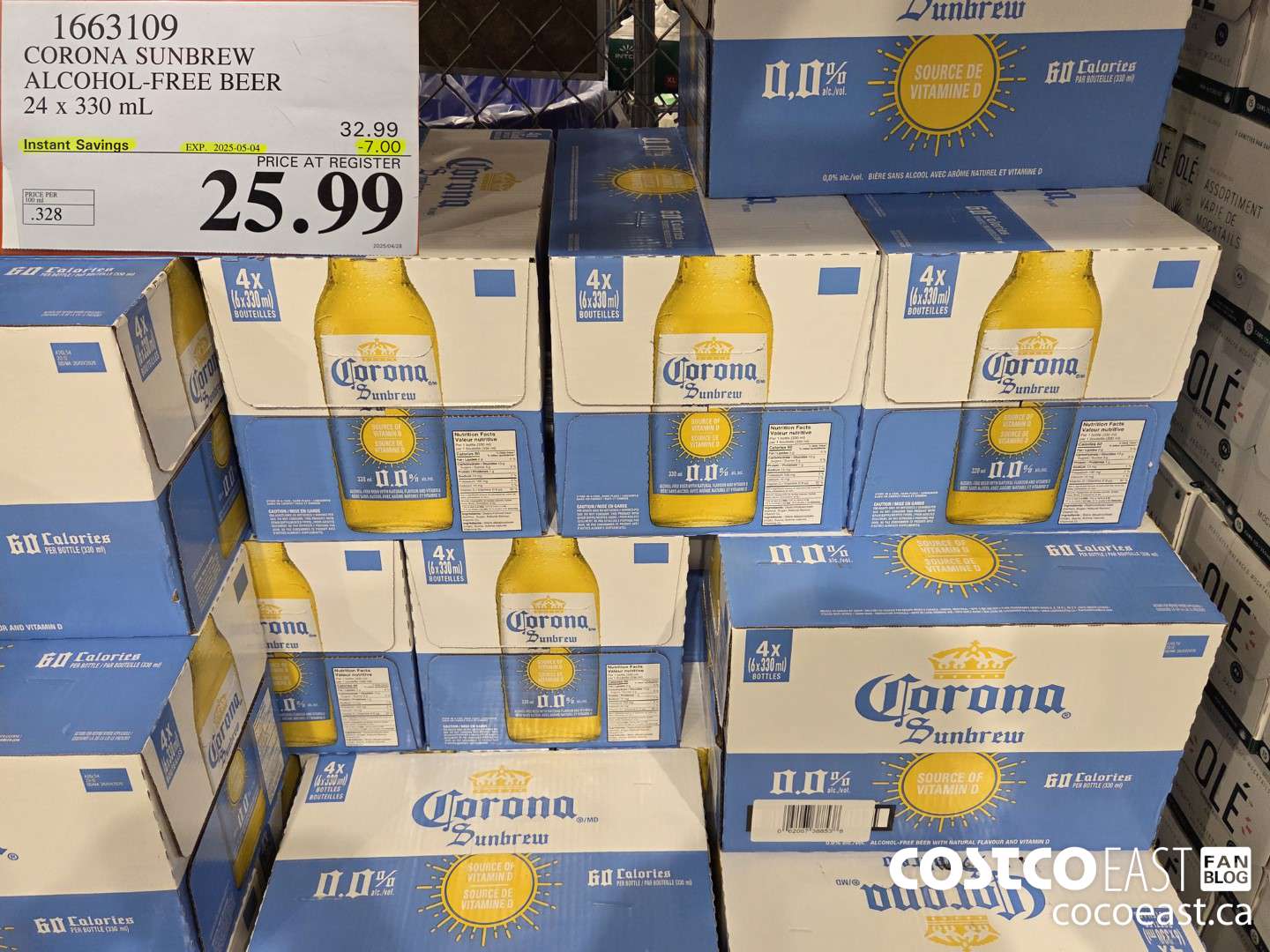 1663109 CORONA SUNBREW ALCOHOL-FREE BEER 24 X 330ML ($7.00 INSTANT SAVINGS EXPIRES ON 2025-05-04) $25.99