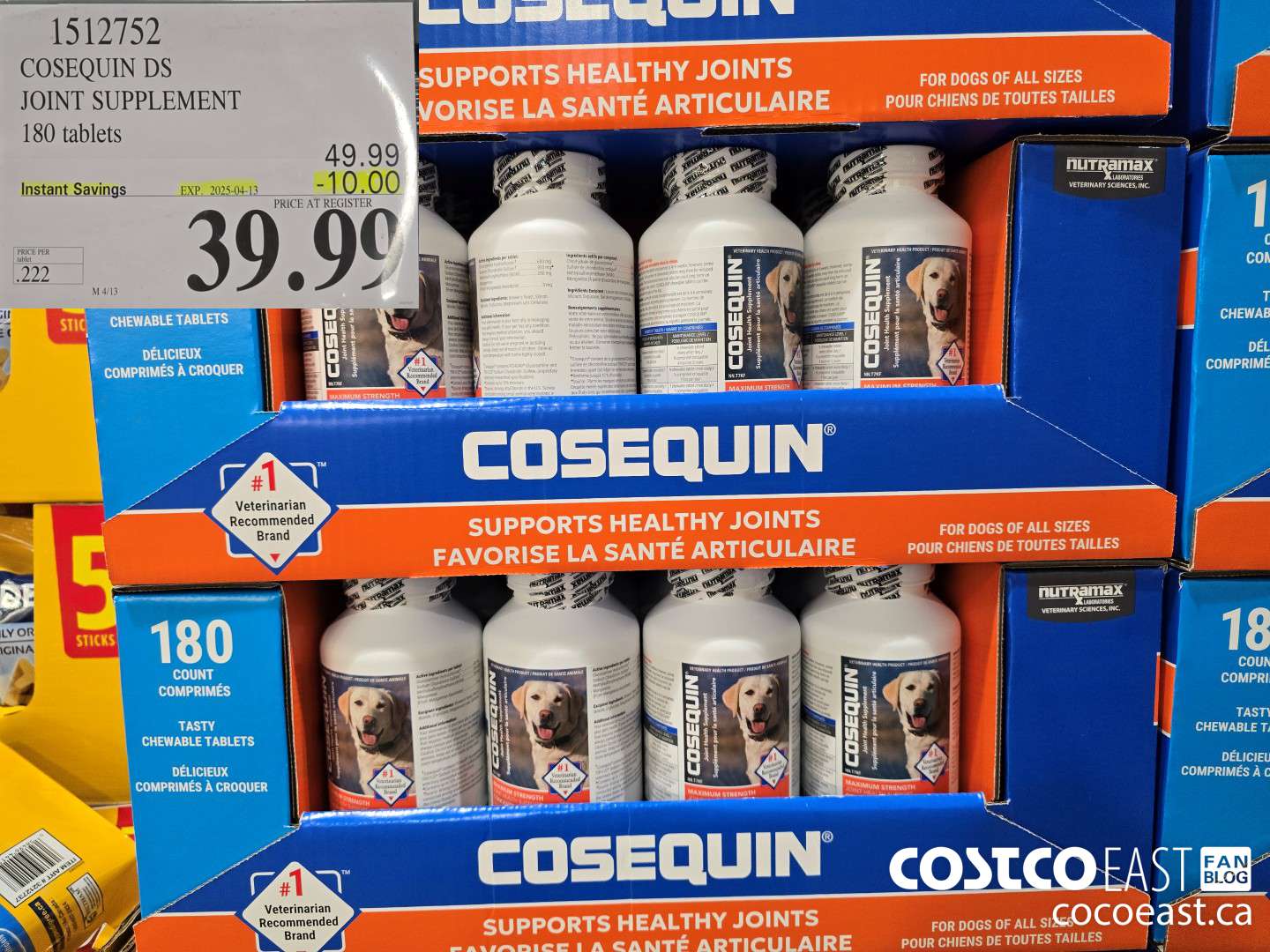 1512752 COSEQUIN DS JOINT SUPPLEMENT 180 TABLETS ($10.00 INSTANT SAVINGS EXPIRES ON 2025-04-13) $39.99