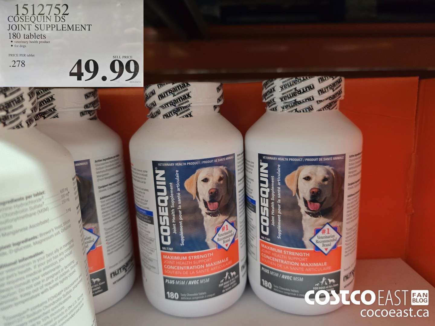 1512752 COSEQUIN DS JOINT SUPPLEMENT 180 TABLETS $49.99