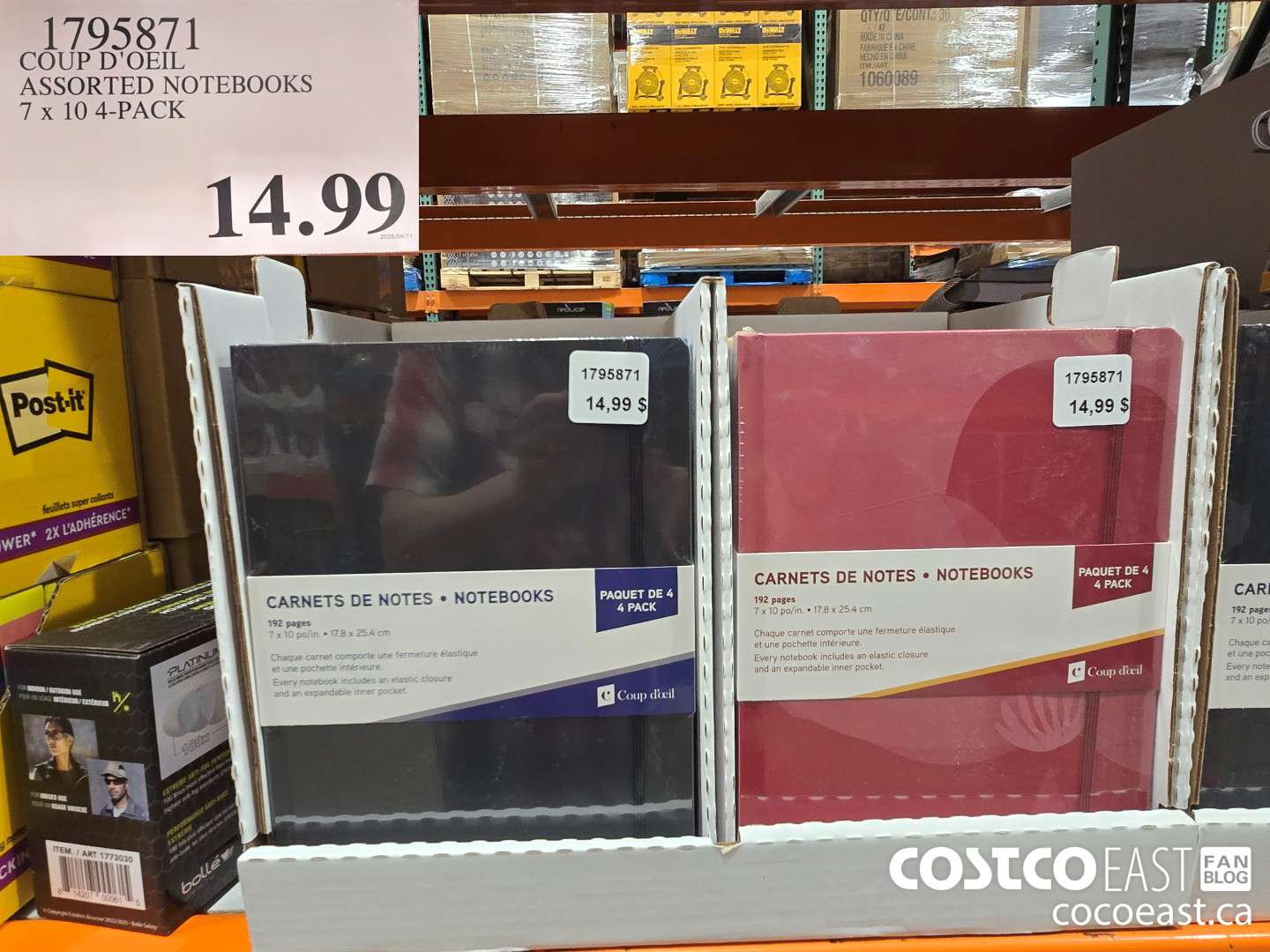 1795871 COUP D'OEIL ASSORTED NOTEBOOKS 7 X 10 4-PACK $14.99