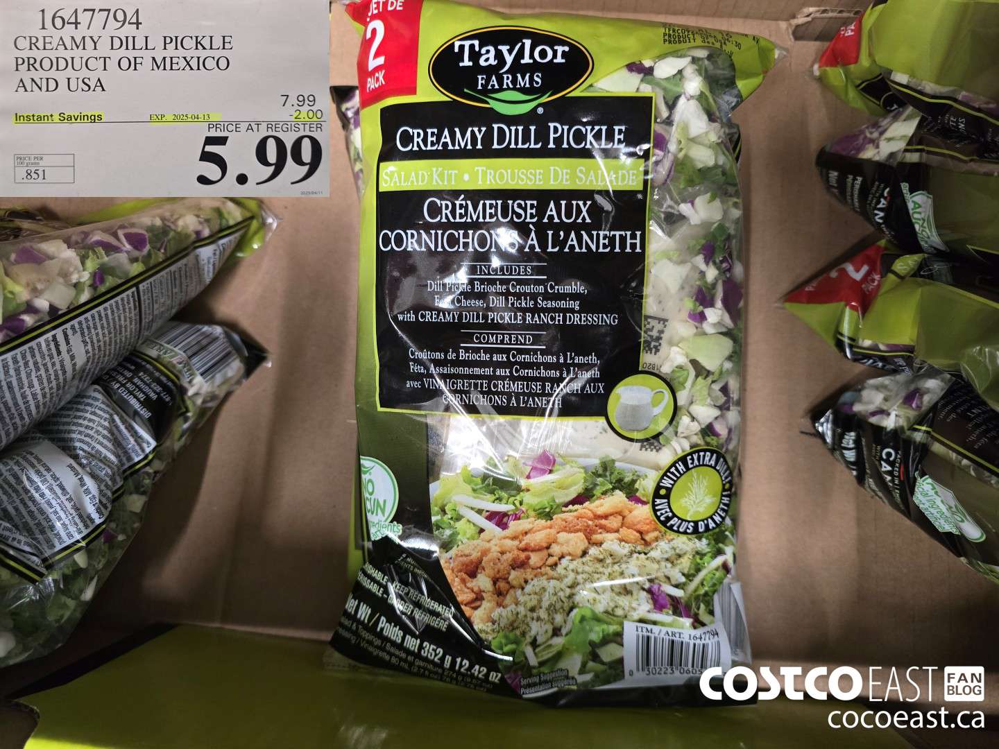 1647794 CREAMY DILL PICKLE PRODUCT OF MEXICO AND USA ($2.00 INSTANT SAVINGS EXPIRES ON 2025-04-13) $5.99