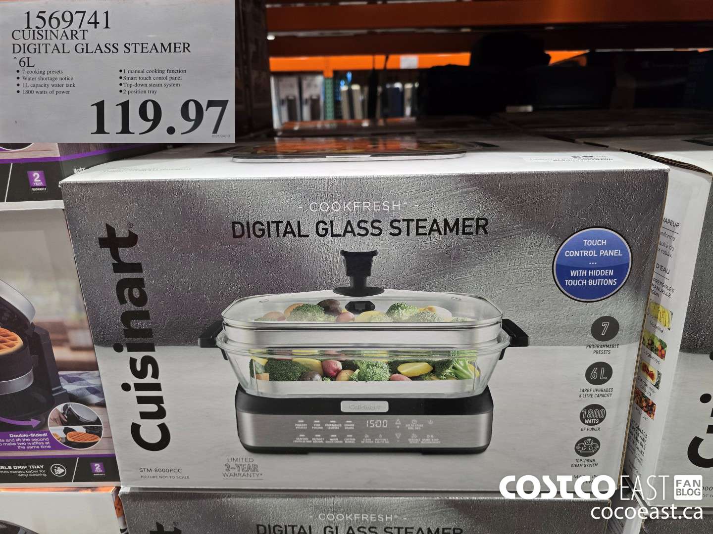 1569741 CUISINART DIGITAL GLASS STEAMER 6L $119.97