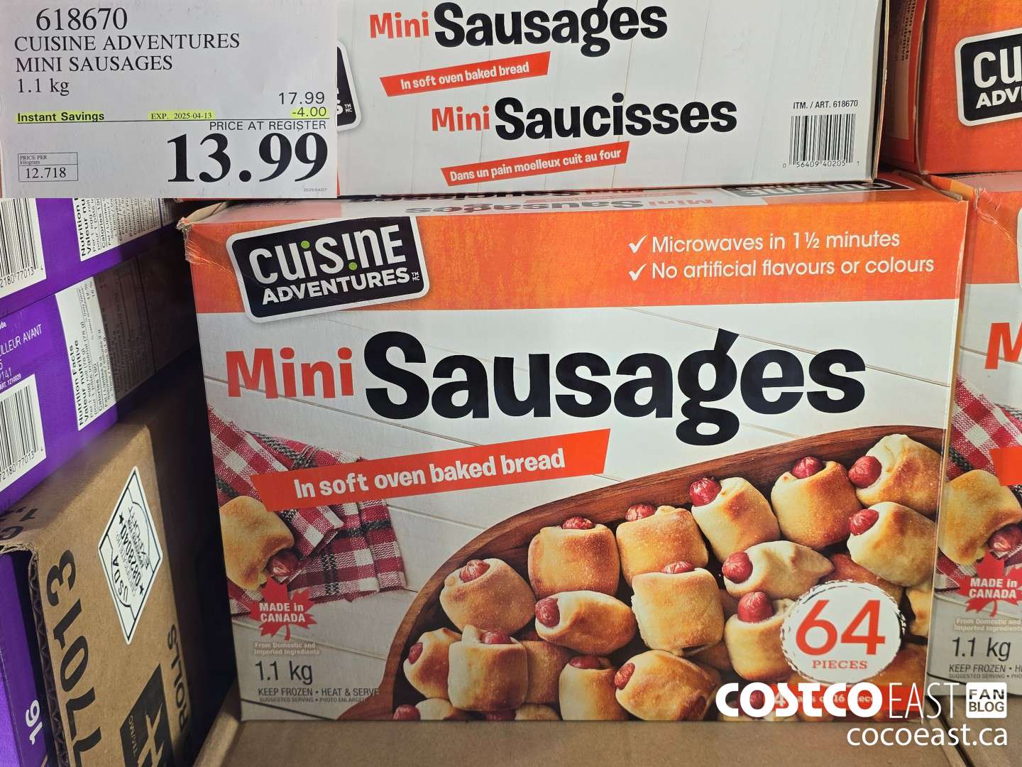 618670 CUISINE ADVENTURES MINI SAUSAGES 1.1 KG ($4.00 INSTANT SAVINGS EXPIRES ON 2025-04-13) $13.99