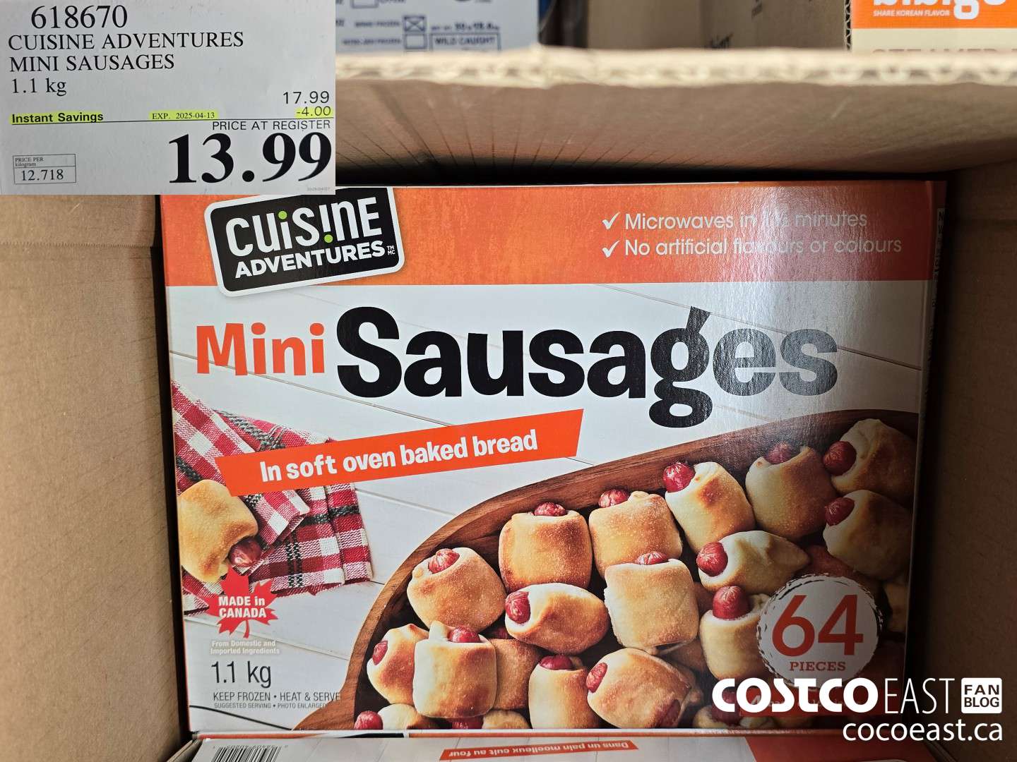 618670 CUISINE ADVENTURES MINI SAUSAGES 1.1 KG ($4.00 INSTANT SAVINGS EXPIRES ON 2025-04-13) $13.99