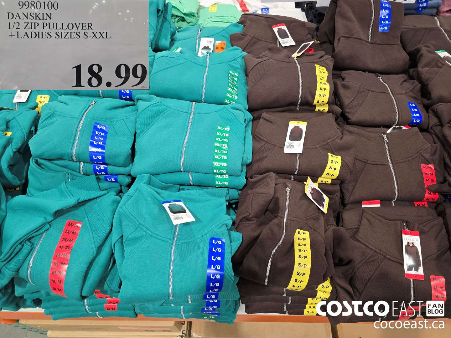 9980100 DANSKIN 1/2 ZIP PULLOVER + LADIES SIZES S-XXL $18.99