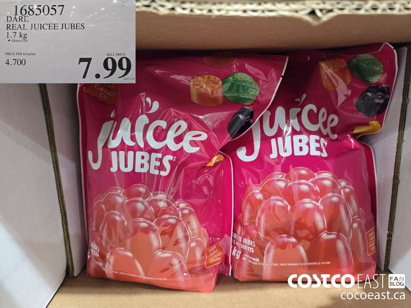 1685057 DARE REAL JUICEE JUBES 1.7 kg $7.99