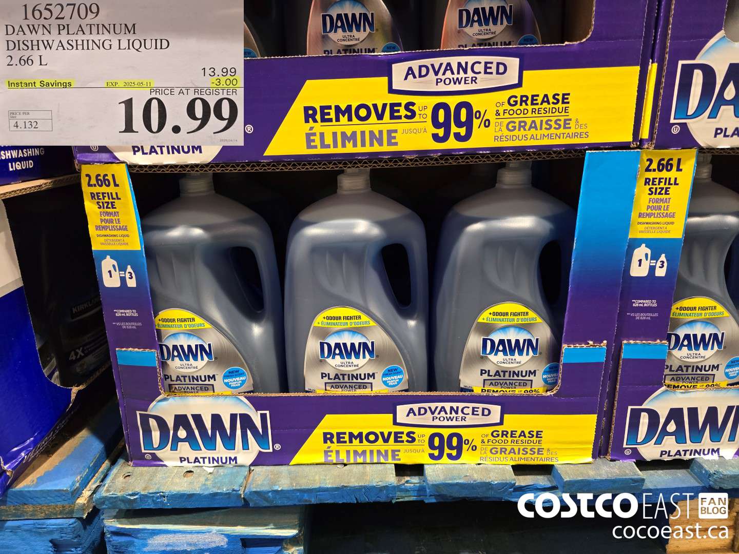 1652709 DAWN PLATINUM DISHWASHER LIQUID 2.66L ($3.00 INSTANT SAVINGS EXPIRES ON 2025-05-11) $10.99