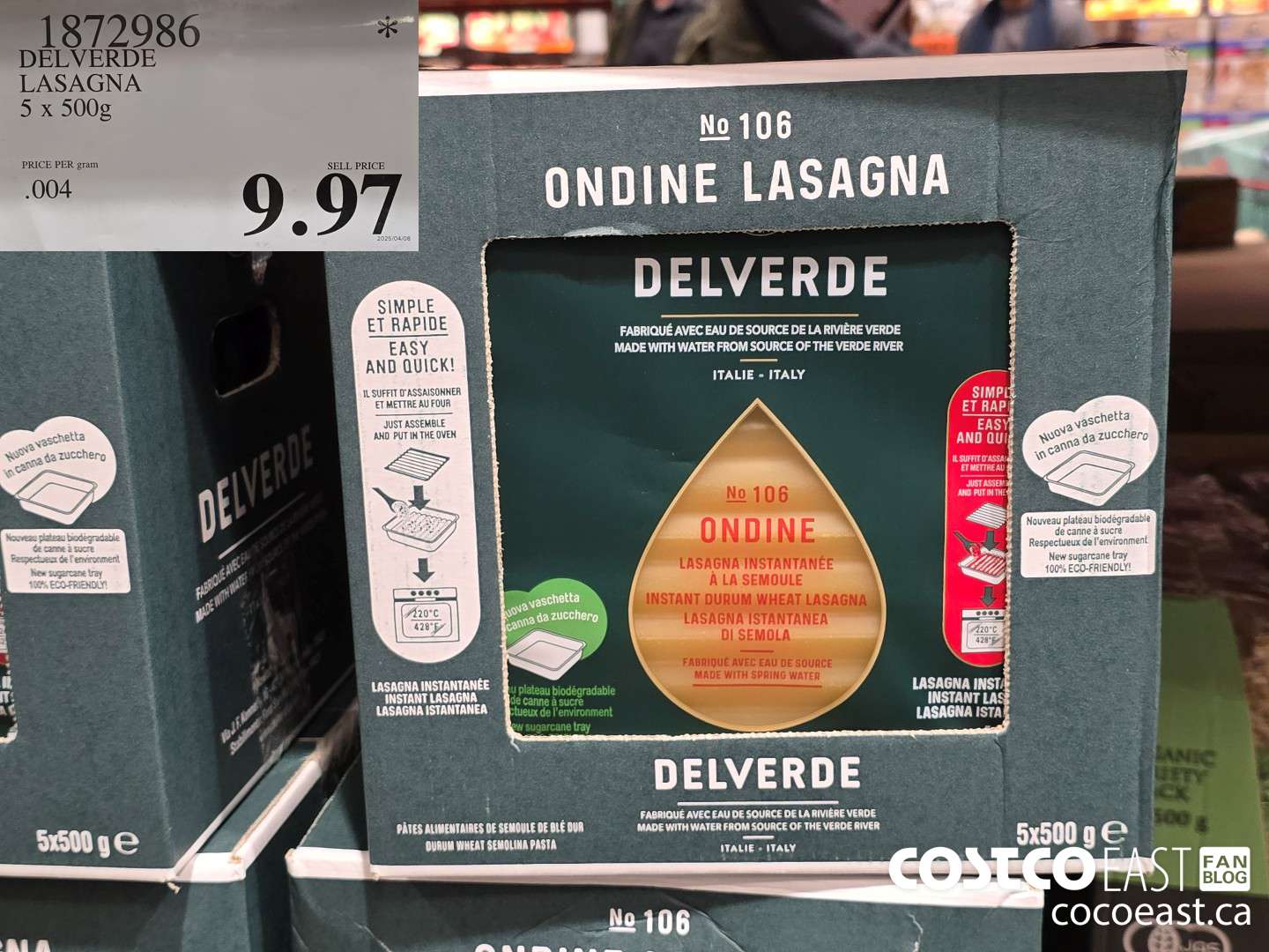 1872986 DELVERDE LASAGNA 5 X 500 G $9.97