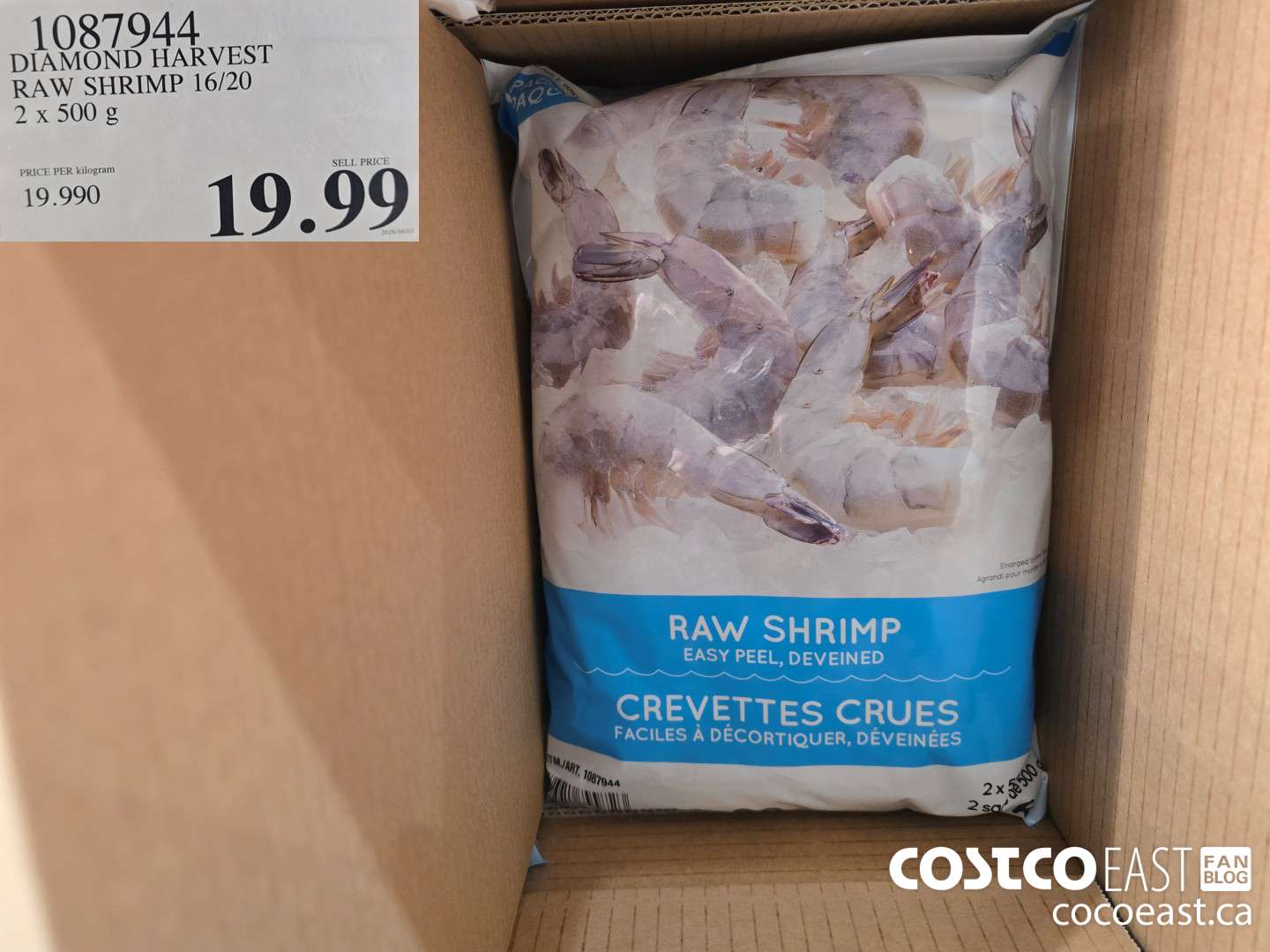 1087944 DIAMOND HARVEST RAW SHRIMP 16/20 2 x 500 g $19.99