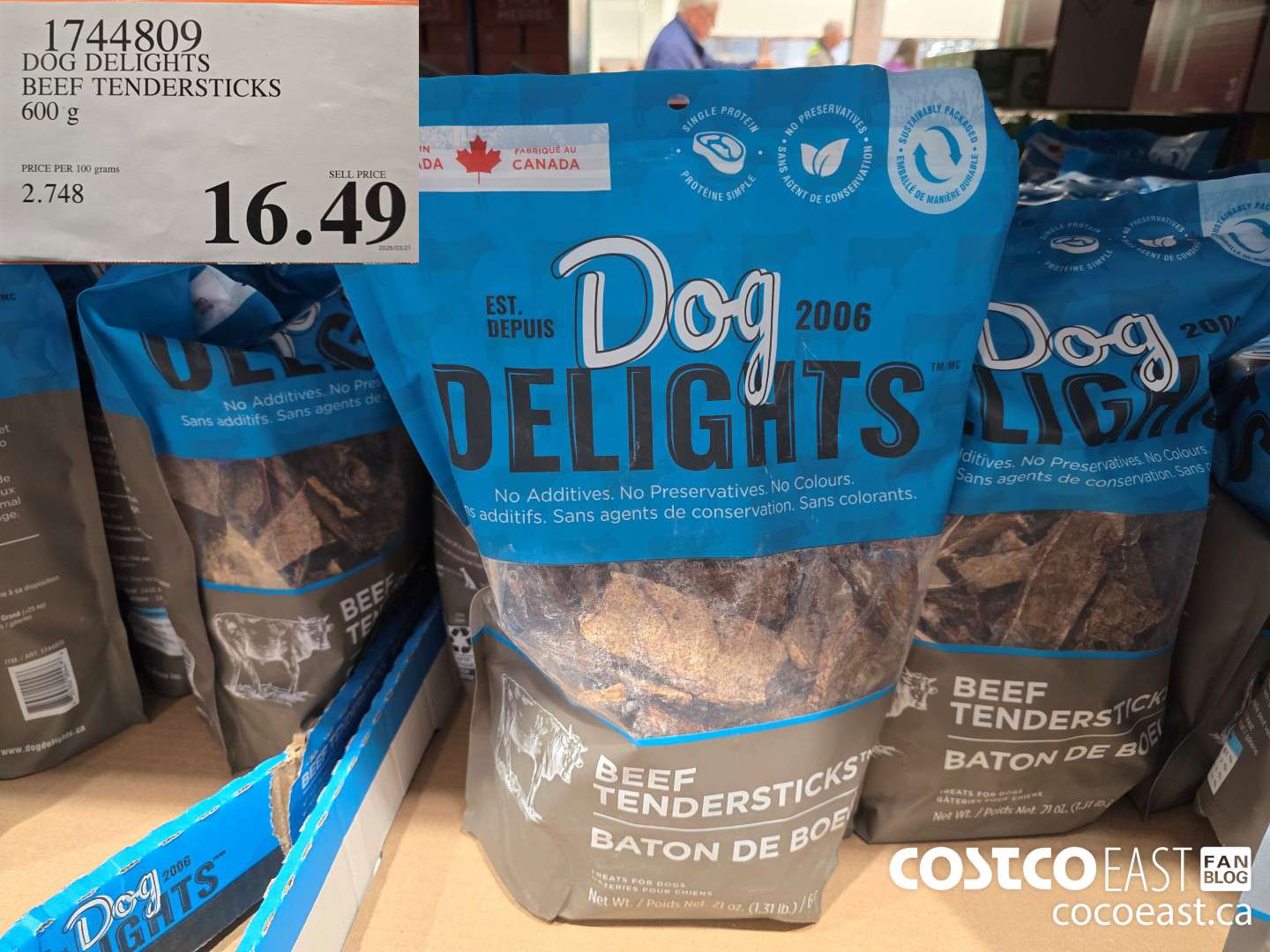 1744809 DOG DELIGHTS BEEF TENDERSTICKS 600 G $16.49