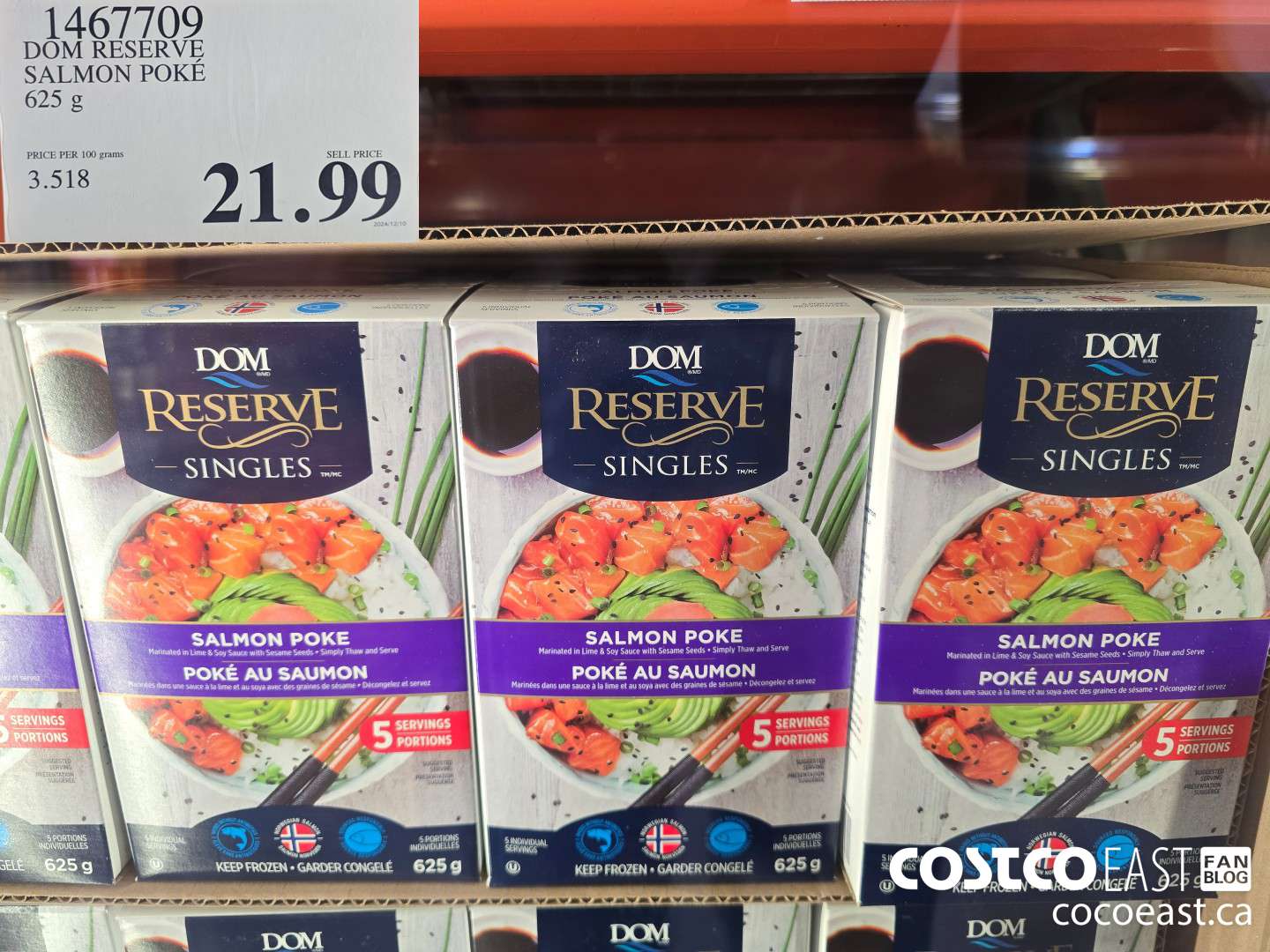 1467709 DOM RESERVE STEELHEAD SALMON POKE 625 G $21.99