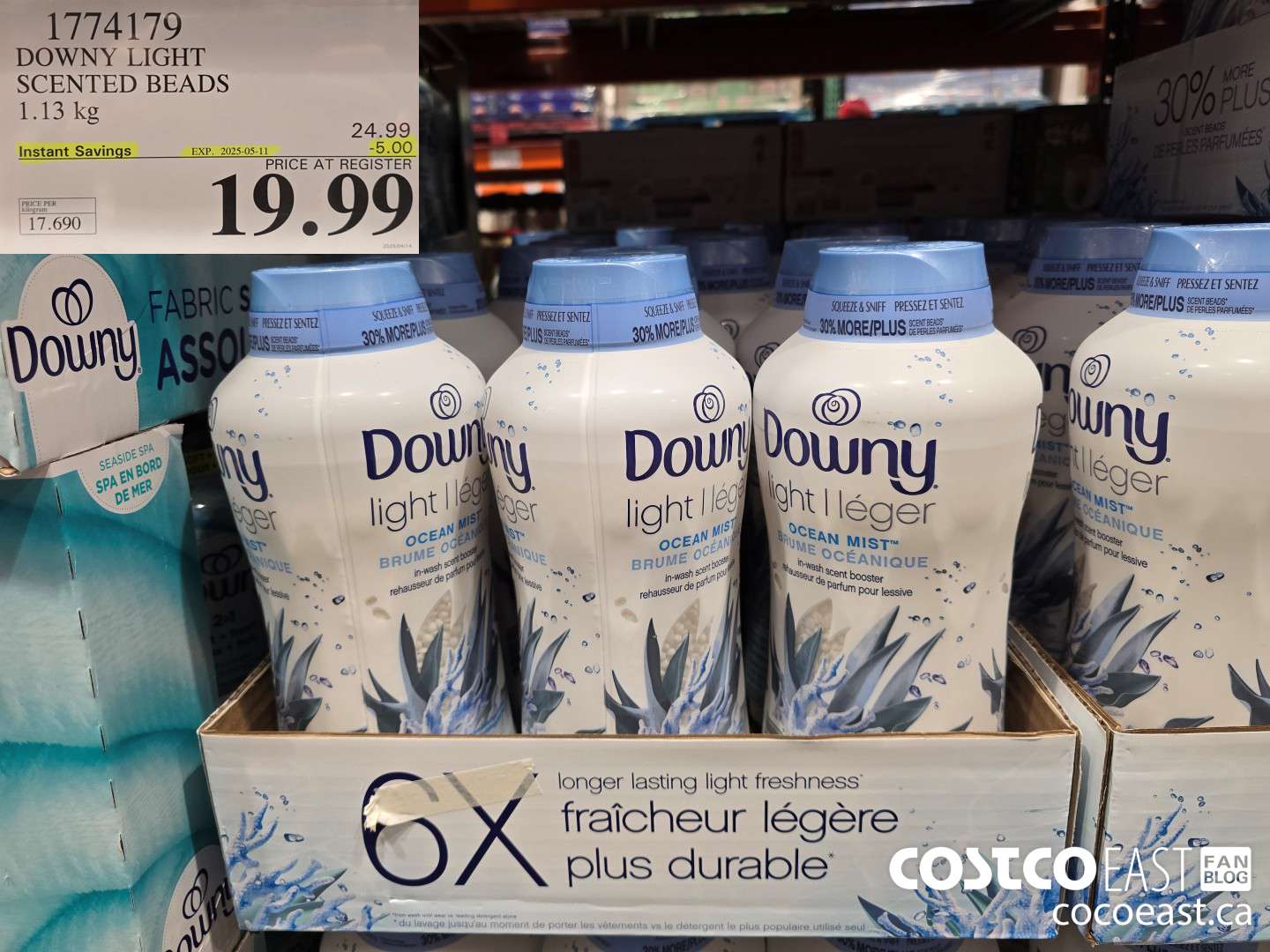 1774179 DOWNY LIGHT SCENTED BEADS 1.13 G ($5.00 INSTANT SAVINGS EXPIRES ON 2025-05-11) $19.99