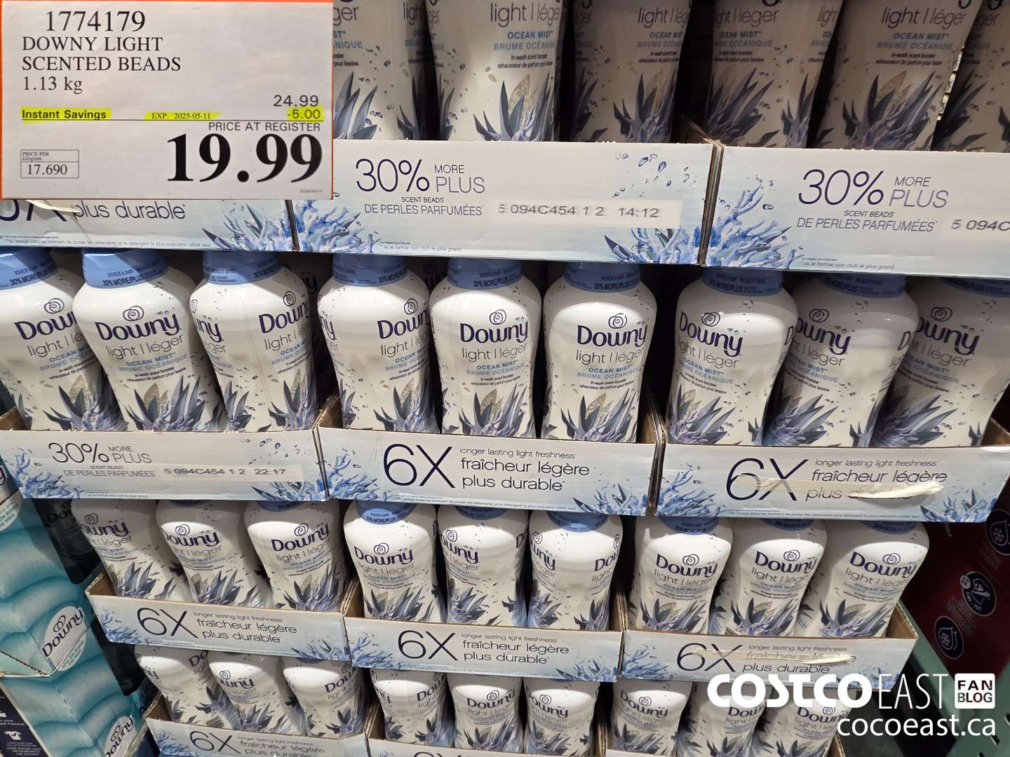 1774179 DOWNY LIGHT SCENTED BEADS 1.13 G ($5.00 INSTANT SAVINGS EXPIRES ON 2025-05-11) $19.99