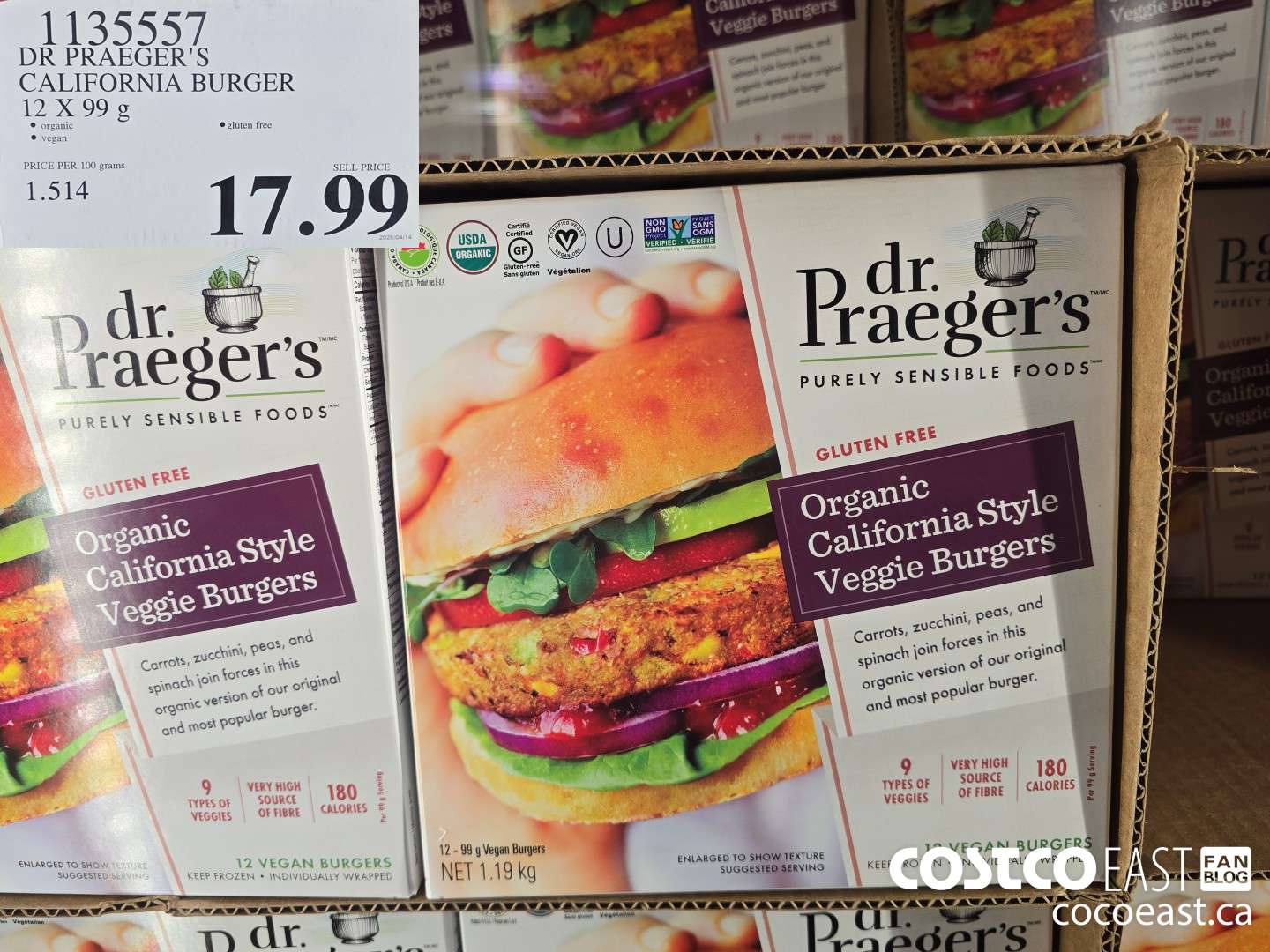 1135557 DR PRAEGER'S CALIFORNIA BURGER 12 X 99G $17.99