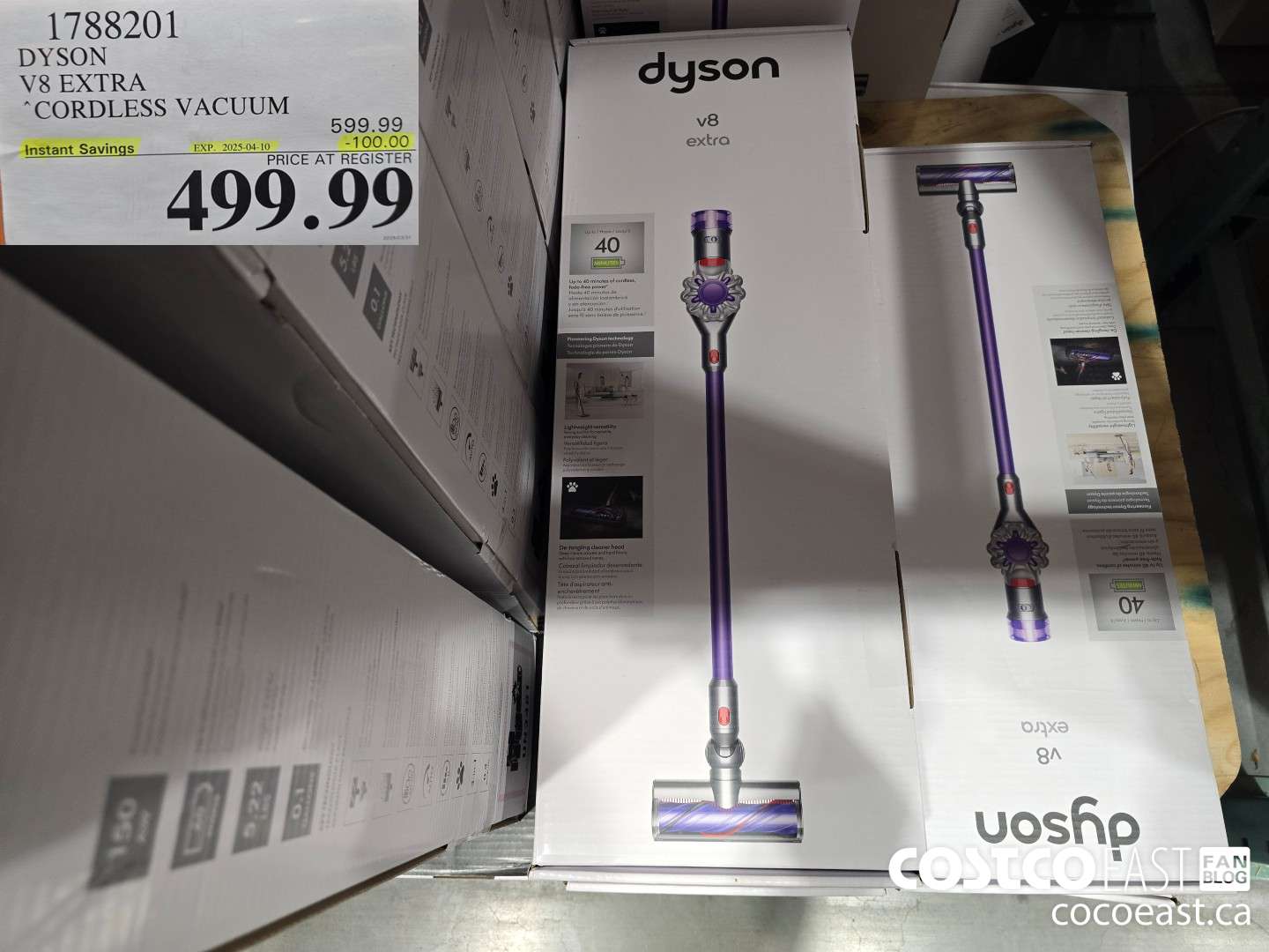 1788201 DYSON V8 EXTRA CORDLESS VACUUM ($100.00 INSTANT SAVINGS EXPIRES ON 2025-04-10) $499.99