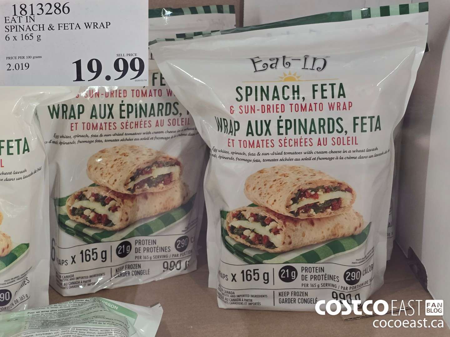 1813286 EAT IN SPINACH & FETA WRAP 6 x 165 G $19.99
