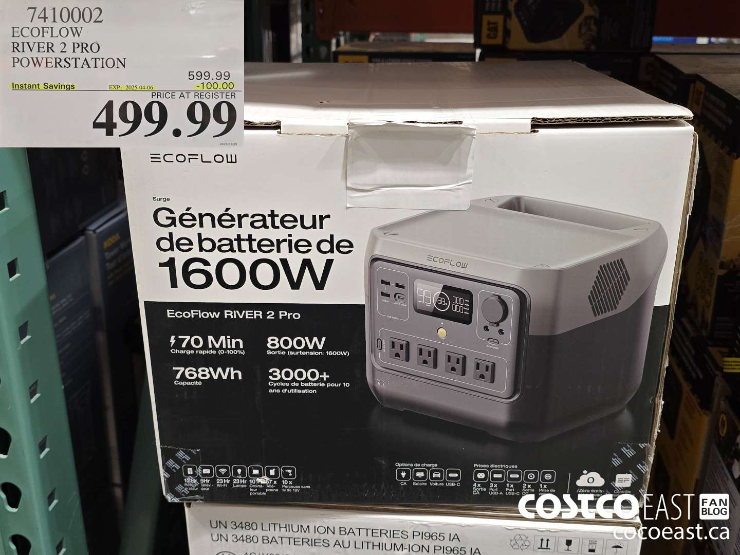 7410002 ECOFLOW RIVER 2 PRO POWERSTATION ($100.00 INSTANT SAVINGS EXPIRES ON 2025-04-06) $499.99