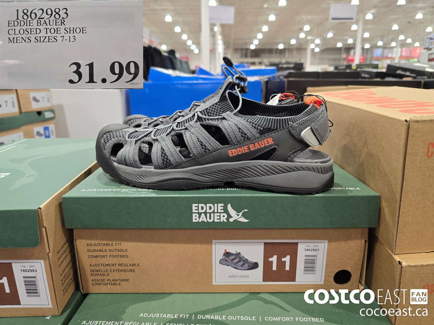 1862983 EDDIE BAUER CLOSED TOE SHOE MENS SIZES 7-13 $31.99