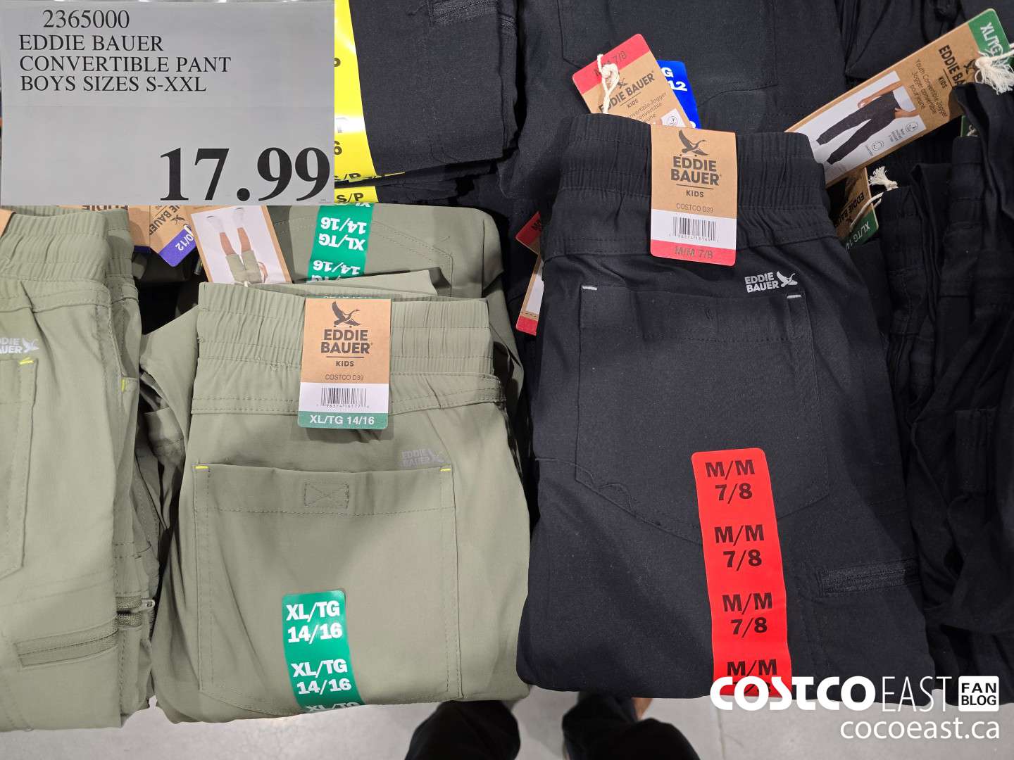 2365000 EDDIE BAUER CONVERTIBLE PANT BOYS SIZES S-XXL $17.99
