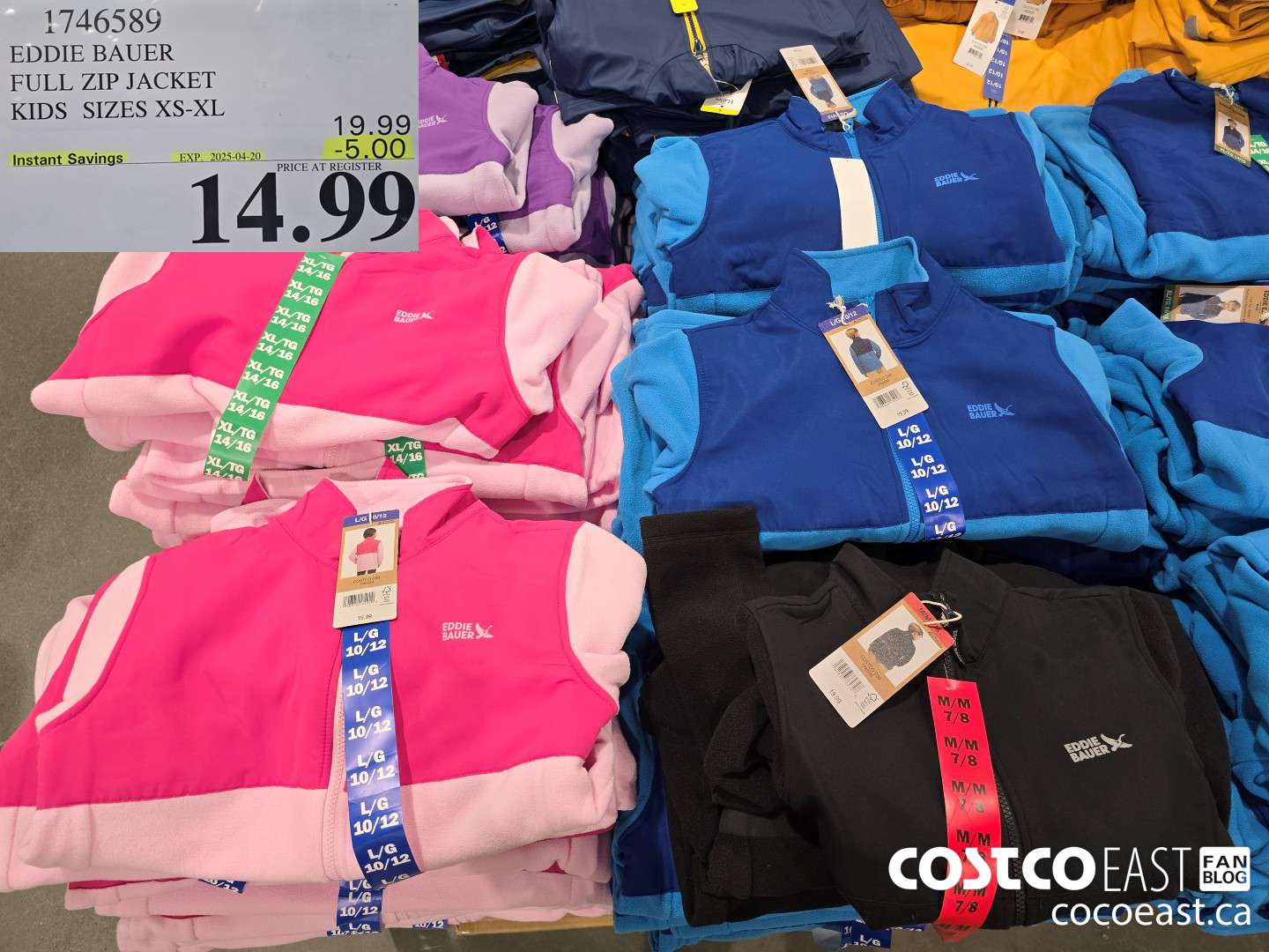 1746589 EDDIE BAUER FULL ZIP JACKET GIRLS SIZES XS-XL ($5.00 INSTANT SAVINGS EXPIRES ON 2025-04-20) $14.99