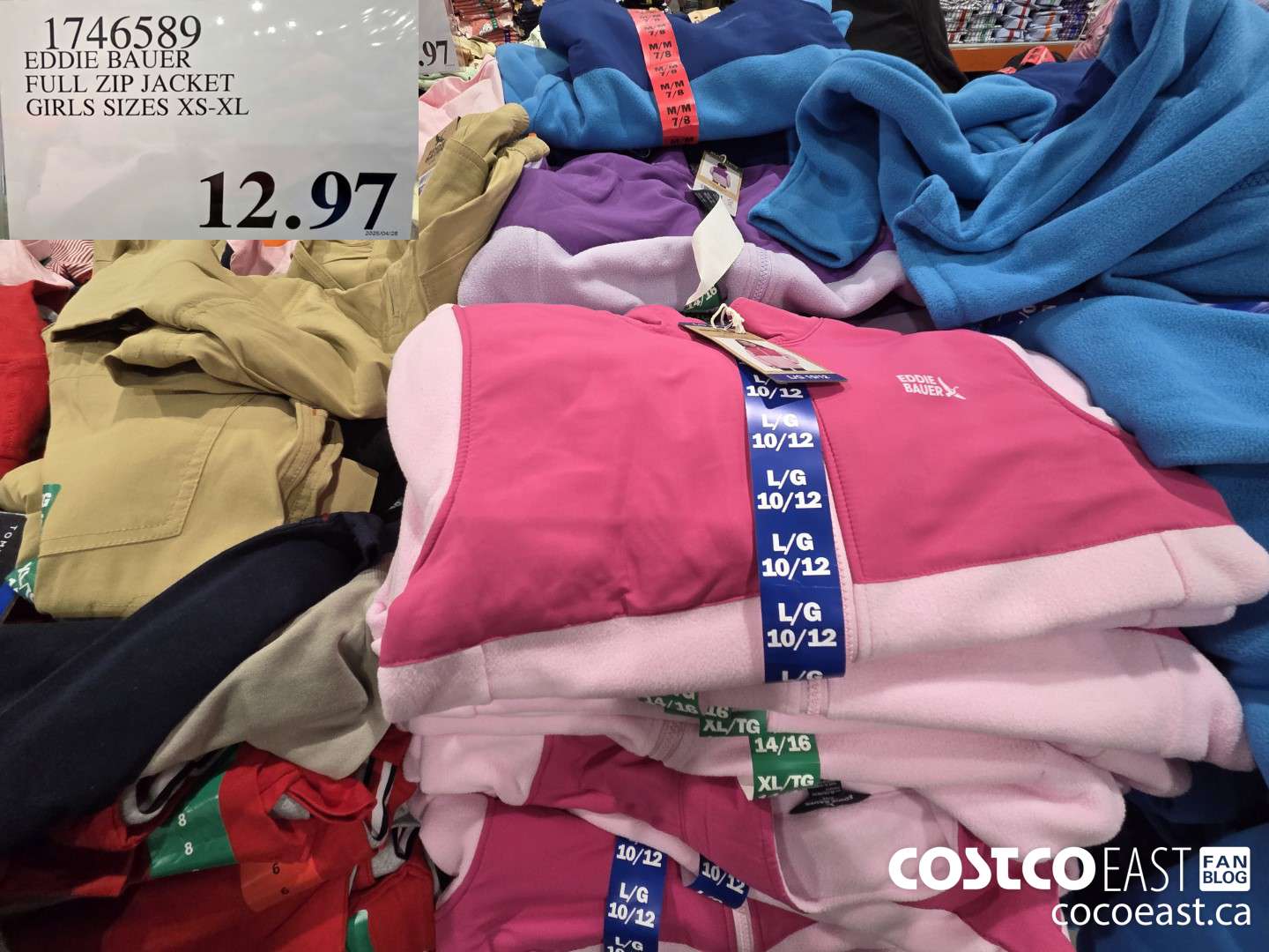 1746589 EDDIE BAUER FULL ZIP JACKET GIRLS SIZES XS-XL $12.97