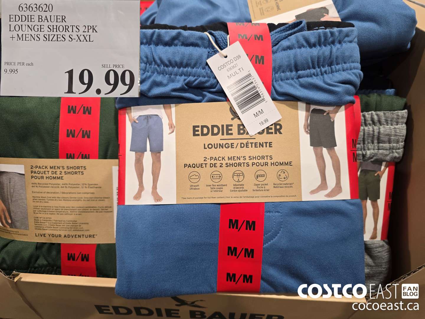 6363620 EDDIE BAUER LOUNGE SHORTS 2PK +MENS SIZES S-XXL $19.99