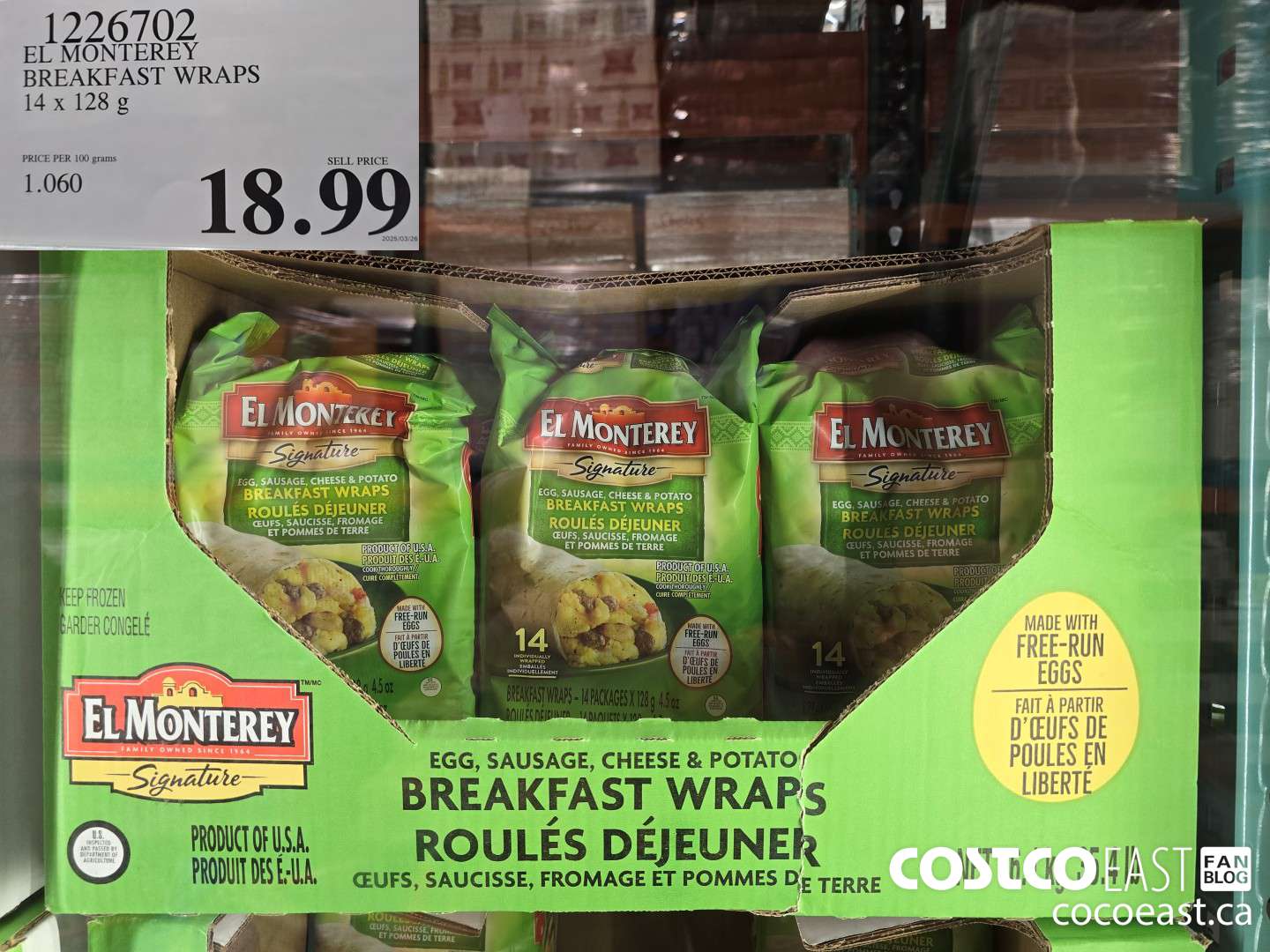 1226702 EL MONTEREY BREAKFAST WRAPS 14 x 128G $18.99
