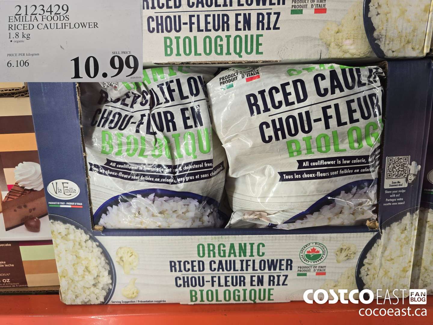 2123429 EMILIA FOODS RICED CAULIFLOWER 1.8 kg $10.99