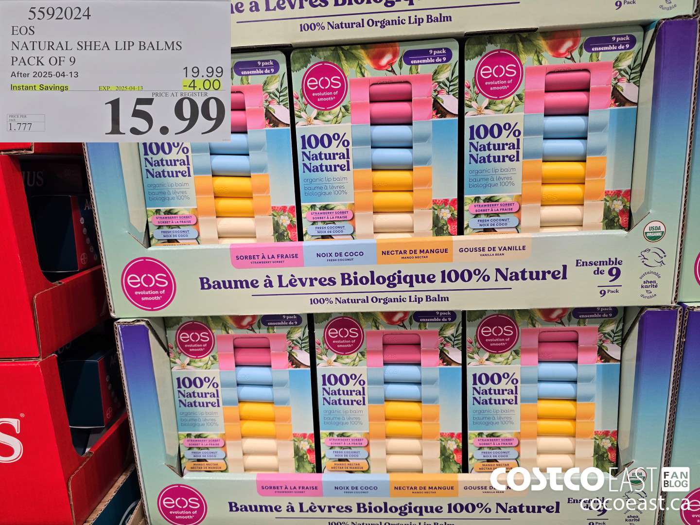 5592024 EOS NATURAL SHEA LIP BALMS PACK OF 9 ($4.00 INSTANT SAVINGS EXPIRES ON 2025-04-13) $15.99