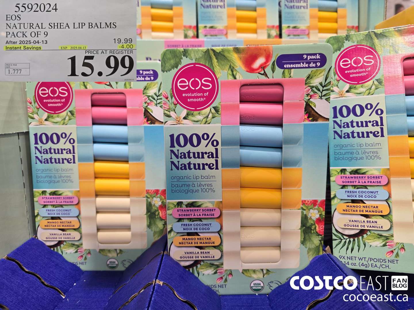 5592024 EOS NATURAL SHEA LIP BALMS PACK OF 9 ($4.00 INSTANT SAVINGS EXPIRES ON 2025-04-13) $15.99