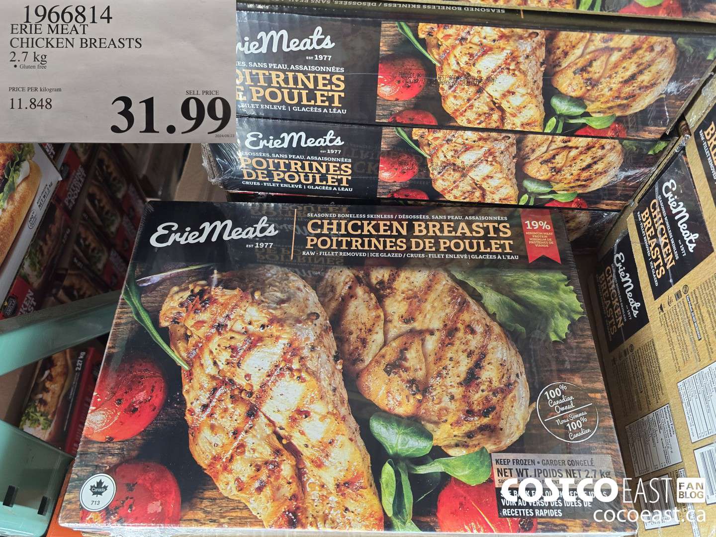 1966814 ERIE MEAT CHICKEN BREASTS 2.7KG $31.99