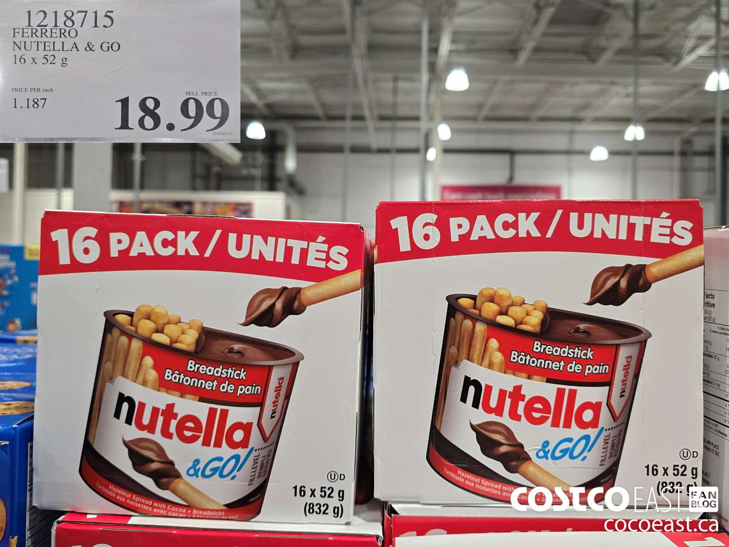 1218715 FERRERO NUTELLA & GO 16 x 52g $18.99