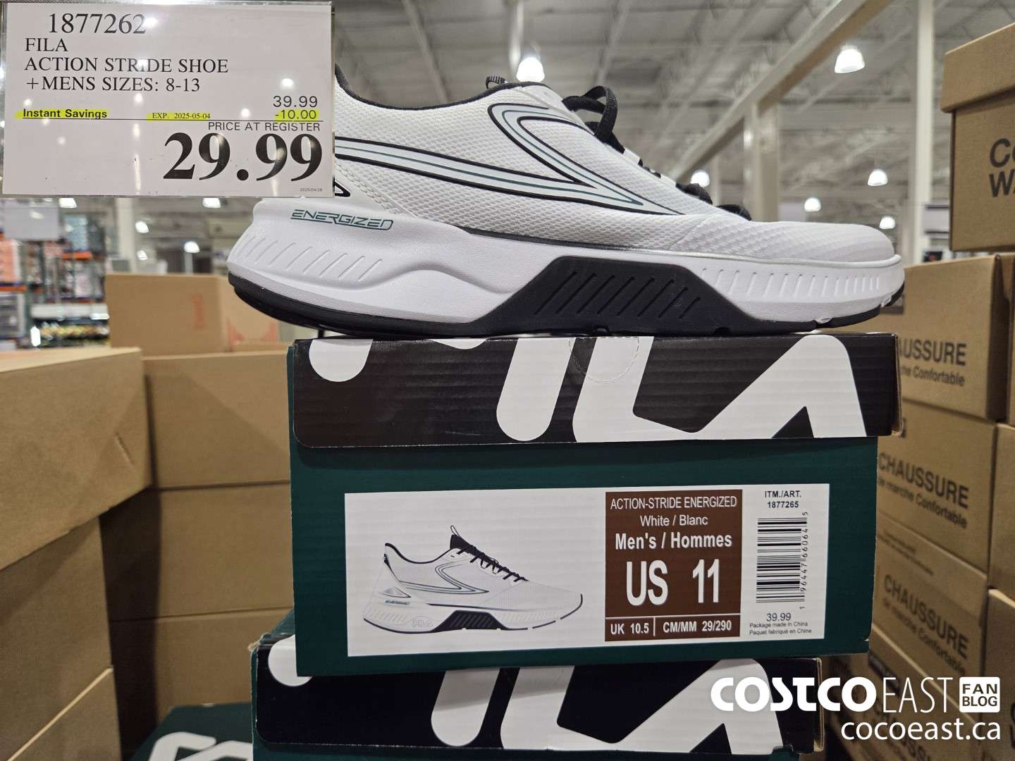 1877262 FILA ACTION STRIDE SHOE +MENS SIZES: 8-13 ($10.00 INSTANT SAVINGS EXPIRES ON 2025-05-04) $29.99