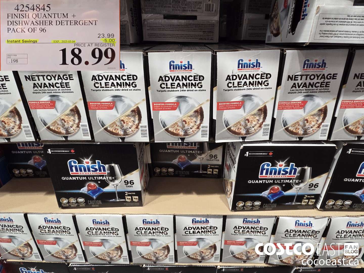 4254845 FINISH QUANTUM + DISHWASHER DETERGENT PACK OF 96 ($5.00 INSTANT SAVINGS EXPIRES ON 2025-05-04) $18.99