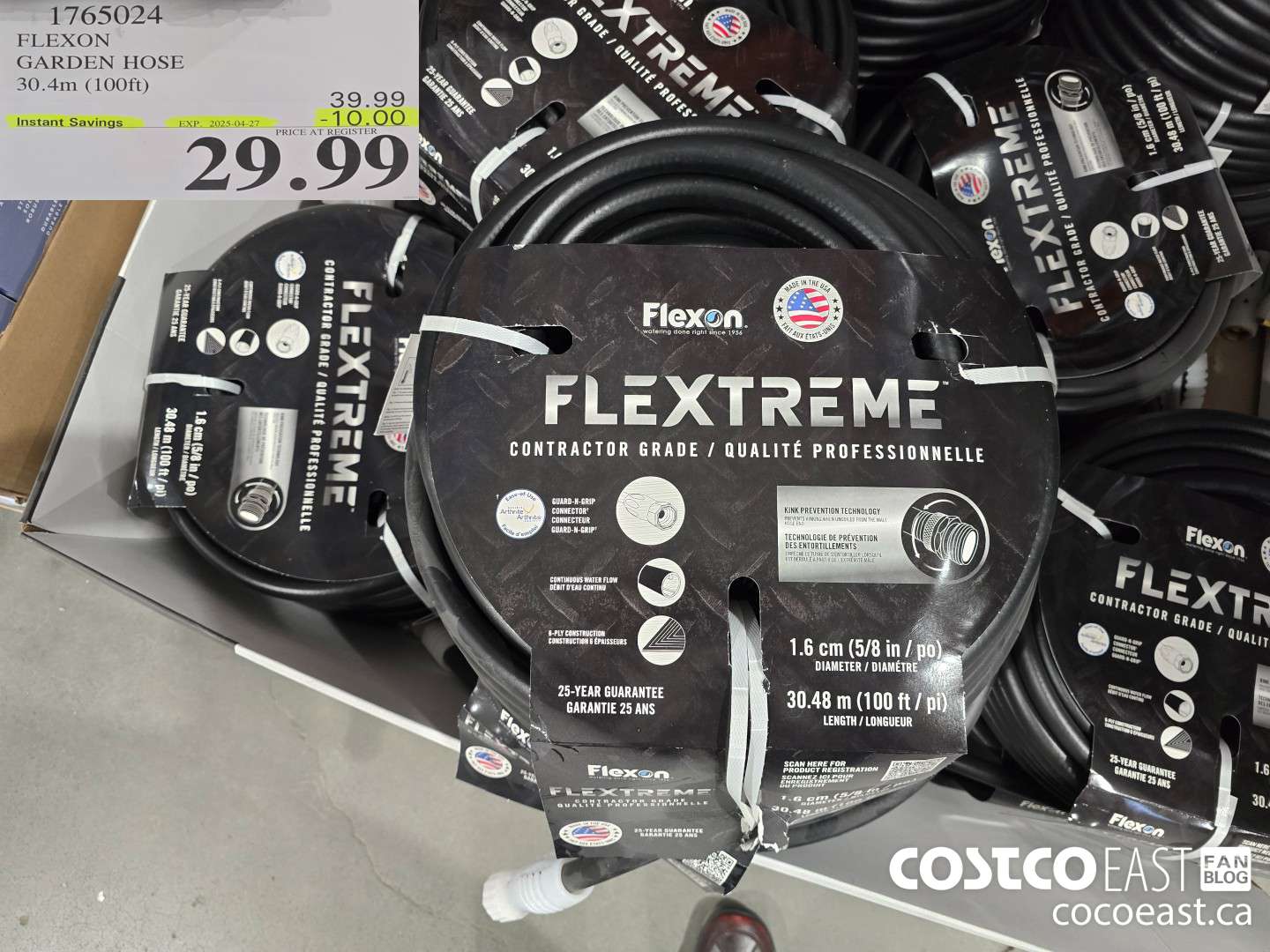 1765024 FLEXON GARDEN HOSE 30.4M (100 ft) ($10.00 INSTANT SAVINGS EXPIRES ON 2025-04-27) $29.99