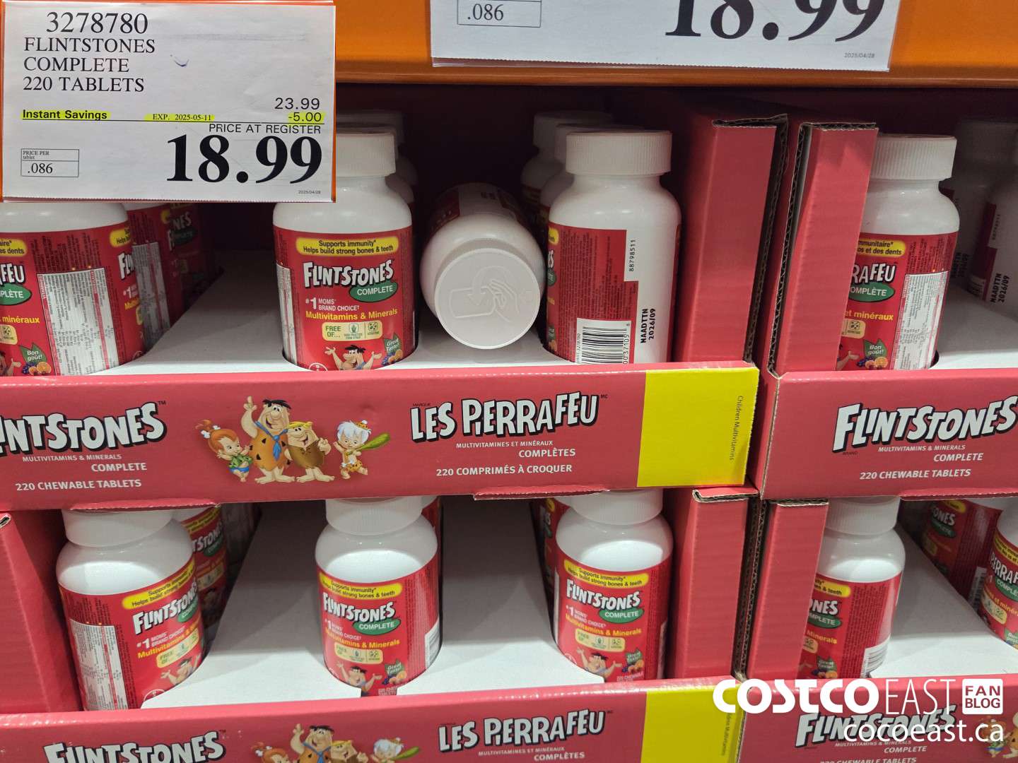 3278780 FLINTSTONES COMPLETE CHILDREN'S VITAMINS 220 TABLETS ($5.00 INSTANT SAVINGS EXPIRES ON 2025-05-11) $18.99