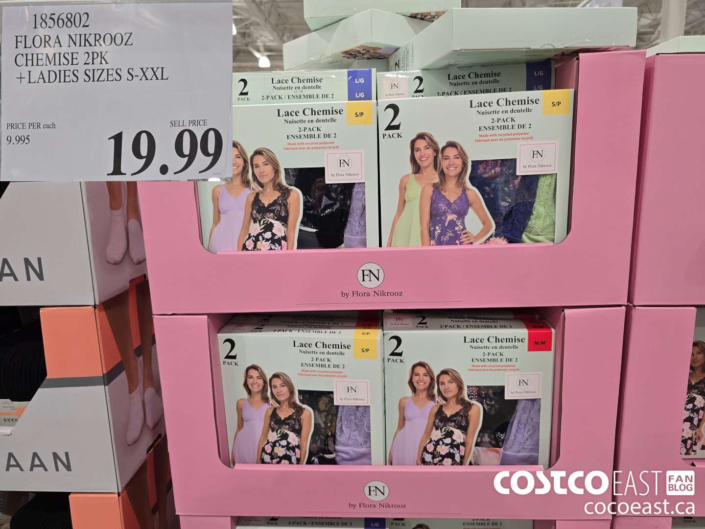 1856802 FLORA NIKROOZ CHEMISE 2PK LADIES SIZES S-XXL $19.99