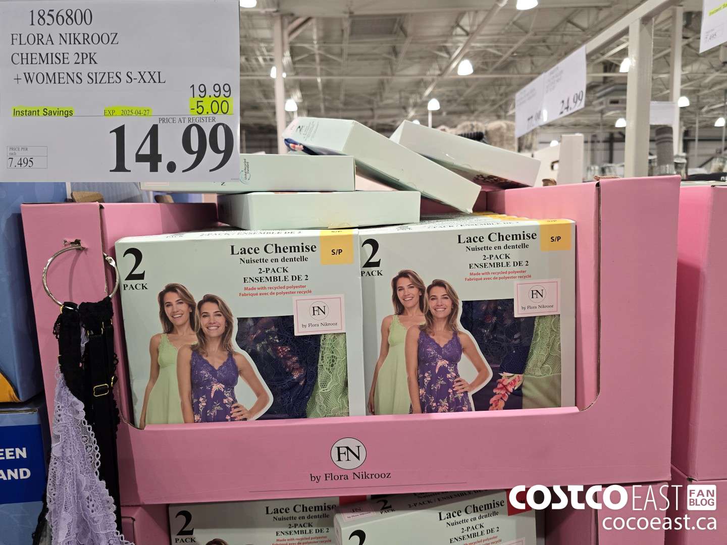 1856800 FLORA NIKROOZ CHEMISE 2PK +WOMENS SIZES S-XXL ($5.00 INSTANT SAVINGS EXPIRES ON 2025-04-27) $14.99