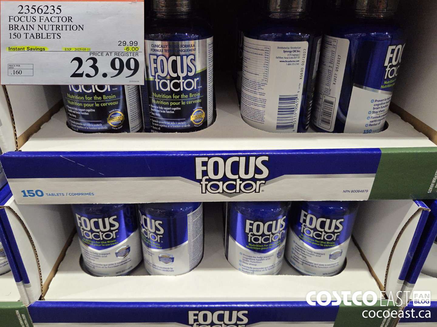 2356235 FOCUS FACTOR BRAIN NUTRIOTION 150 TABLETS ($6.00 INSTANT SAVINGS EXPIRES ON 2025-05-11) $23.99