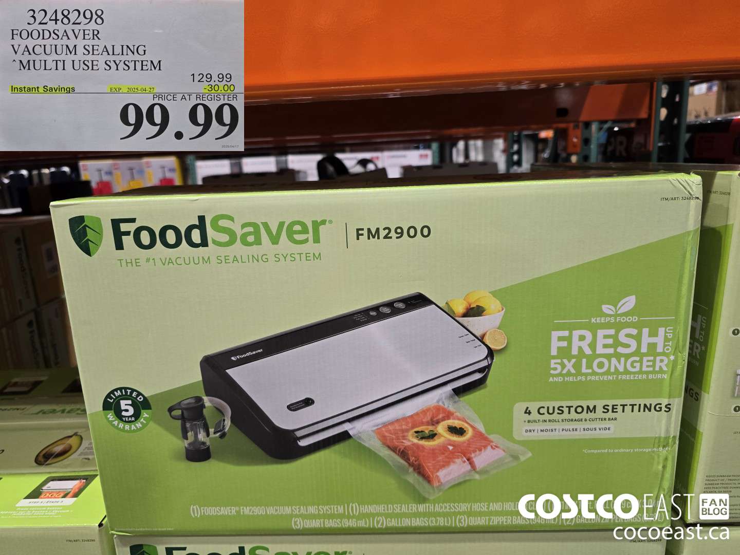 3248298 FOODSAVER VACUUM SEALING MULTI USE SYSTEM ($30.00 INSTANT SAVINGS EXPIRES ON 2025-04-27) $99.99