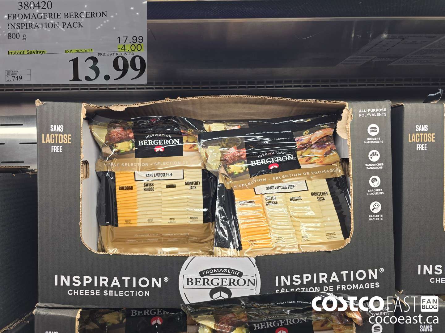 380420 FROMAGERIE BERGERON INSPIRATION PACK 800 G ($4.00 INSTANT SAVINGS EXPIRES ON 2025-04-13) $13.99