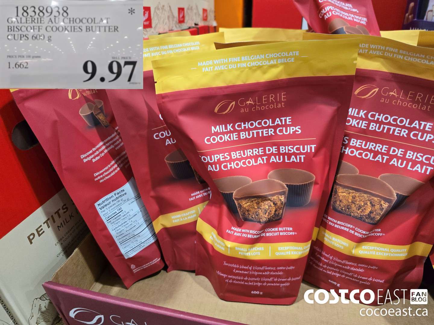 1838938 GALERIE AU CHOCOLAT BISCOFF COOKIES BUTTER CUPS 600 g $9.97