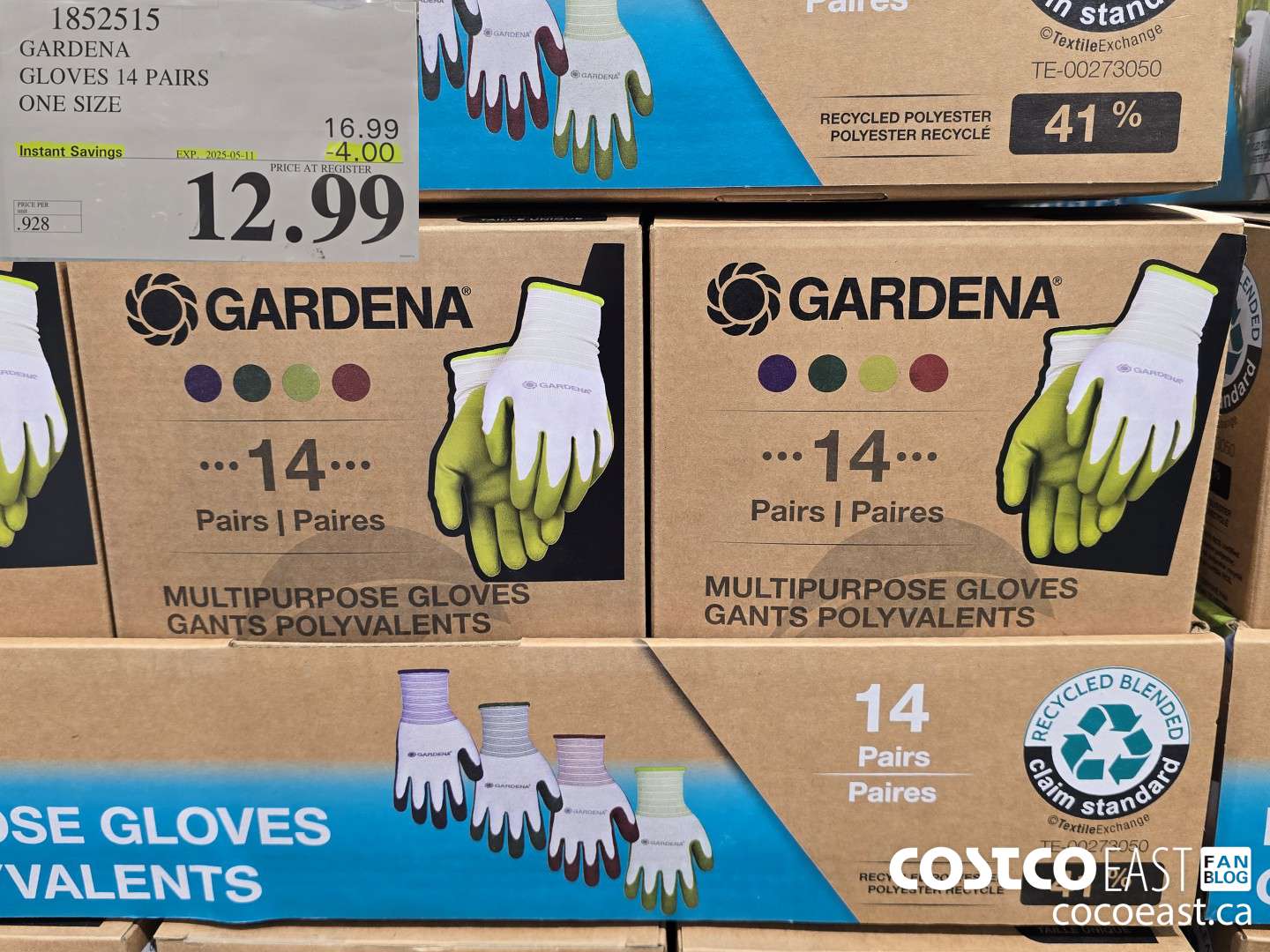1852515 GARDENA GLOVES 14 PAIRS ONE SIZE ($4.00 INSTANT SAVINGS EXPIRES ON 2025-05-11) $12.99
