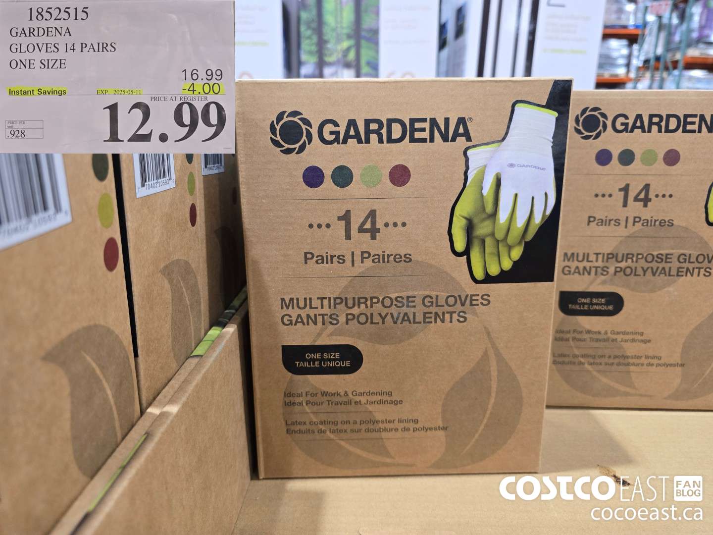 1892515 GARDENA GLOVES 14 PAIRS ONE SIZE ($4.00 INSTANT SAVINGS EXPIRES ON 2025-05-11) $12.99